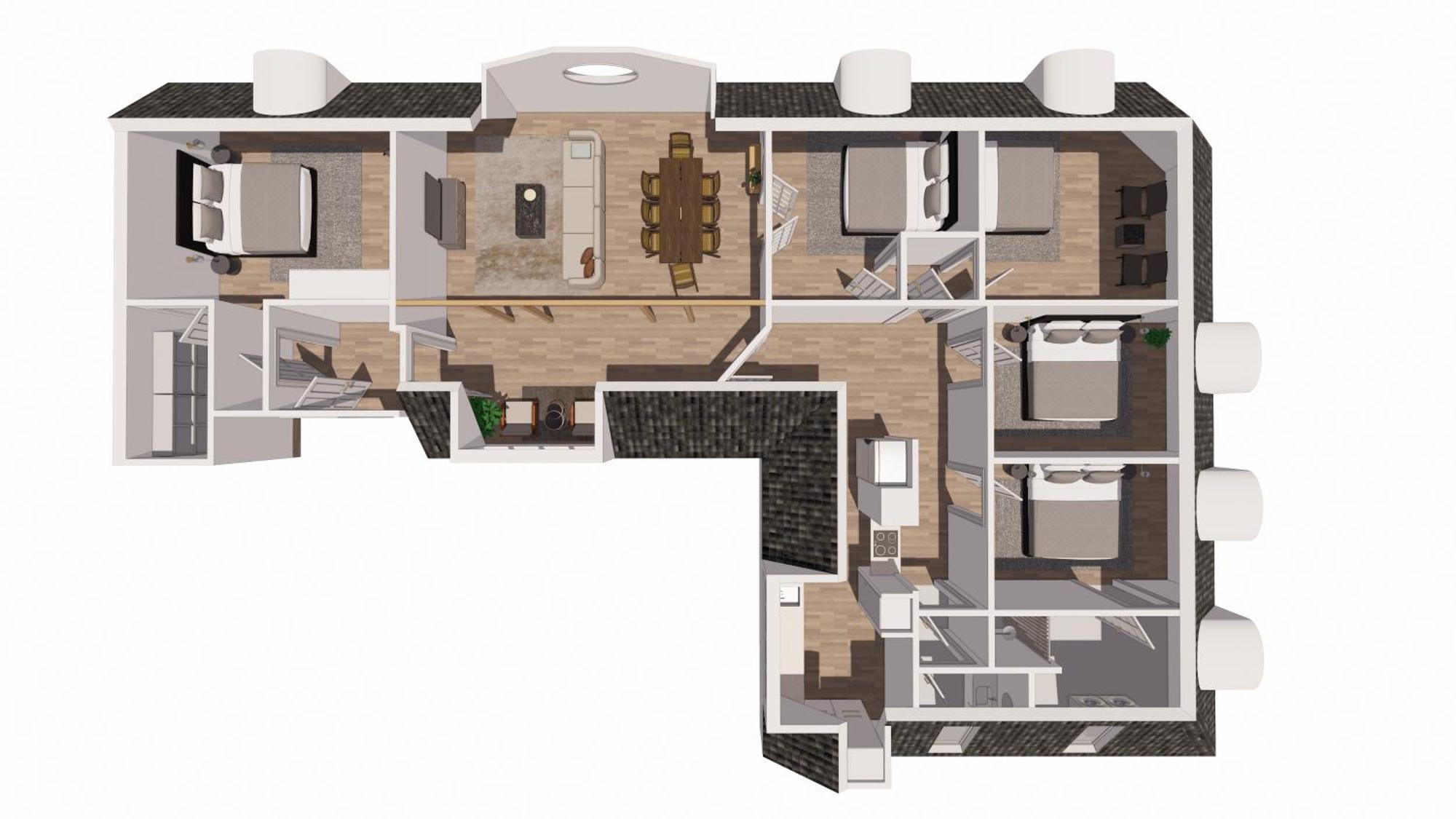 Unique 5 Bedroom W Exposed Beams In Lejlighed